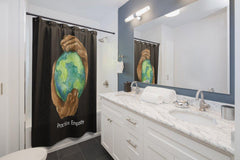 Shower Curtain, Nourishing Home, black-Home Decor-Practice Empathy