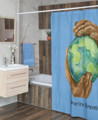 Shower Curtain, Nourishing Home, Carolina blue-Home Decor-Practice Empathy