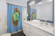 Shower Curtain, Nourishing Home, Carolina blue-Home Decor-Practice Empathy