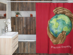 Shower Curtain, Nourishing Home, dark red-Home Decor-Practice Empathy