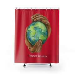 Shower Curtain, Nourishing Home, dark red-Home Decor-Practice Empathy