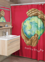 Shower Curtain, Nourishing Home, dark red-Home Decor-Practice Empathy