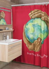 Shower Curtain, Nourishing Home, dark red-Home Decor-Practice Empathy