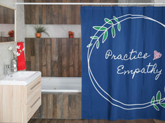 Shower Curtain, Olive Branch Logo, royal blue-Home Decor-Practice Empathy