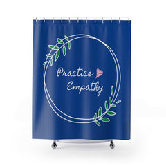 Shower Curtain, Olive Branch Logo, royal blue-Home Decor-Practice Empathy