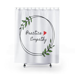 Shower Curtain, Olive Branch Logo, white-Home Decor-Practice Empathy