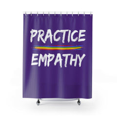Shower Curtain, Rainbow Logo, dark purple-Home Decor-Practice Empathy