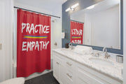Shower Curtain, Rainbow Logo, dark red-Home Decor-Practice Empathy