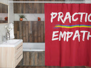 Shower Curtain, Rainbow Logo, dark red-Home Decor-Practice Empathy