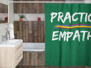 Shower Curtain, Rainbow Logo, forest green-Home Decor-Practice Empathy