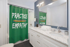 Shower Curtain, Rainbow Logo, forest green-Home Decor-Practice Empathy