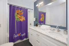 Shower Curtain, Word to the Wind, dark purple-Home Decor-Practice Empathy