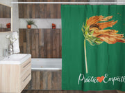 Shower Curtain, Word to the Wind, forest green-Home Decor-Practice Empathy