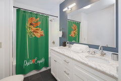 Shower Curtain, Word to the Wind, forest green-Home Decor-Practice Empathy