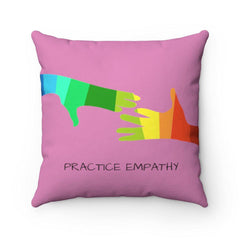 Spun Polyester Square Pillow, My Hand to Yours, hopbush-Home Decor-Practice Empathy