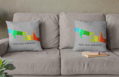 Spun Polyester Square Pillow, My Hand to Yours, light gray-Home Decor-Practice Empathy