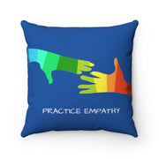 Spun Polyester Square Pillow, My Hand to Yours, royal blue-Home Decor-Practice Empathy