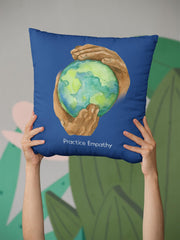 Spun Polyester Square Pillow, Nourishing Home-Home Decor-Practice Empathy