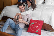 Spun Polyester Square Pillow, Olive Branch Logo, deep red-Home Decor-Practice Empathy