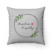 Spun Polyester Square Pillow, Olive Branch Logo, light gray-Home Decor-Practice Empathy