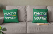 Spun Polyester Square Pillow, Rainbow Logo, forest green-Home Decor-Practice Empathy