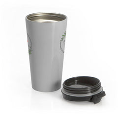 Stainless Steel Travel Mug, Olive Branch Logo, light gray-Mug-Practice Empathy
