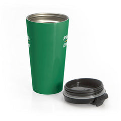 Stainless Steel Travel Mug, Rainbow Logo, forest green-Mug-Practice Empathy