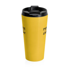 Stainless Steel Travel Mug, Rainbow Logo, yellow-Mug-Practice Empathy