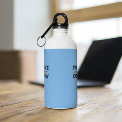 Stainless Steel Water Bottle, Rainbow Logo, Carolina blue-Mug-Practice Empathy