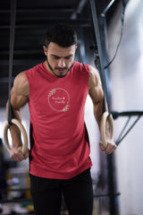 Men's Sweat-wicking Sleeveless Performance Tee, Olive Branch Logo