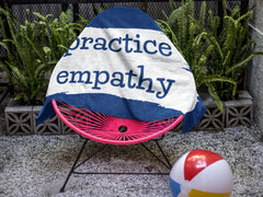 Towel, Brushes Logo, royal blue-Home Decor-Practice Empathy