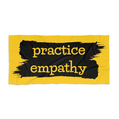Towel, Brushes Logo, yellow-Home Decor-Practice Empathy