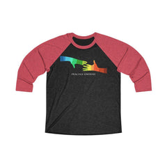 Tri-Blend 3/4 Raglan Tee, My Hand to Yours-Long-sleeve-Practice Empathy
