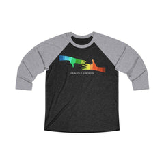 Tri-Blend 3/4 Raglan Tee, My Hand to Yours-Long-sleeve-Practice Empathy