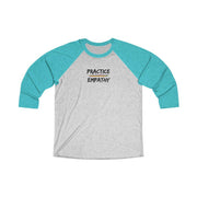 Tri-Blend 3/4 Raglan Tee, Rainbow Logo-Long-sleeve-Practice Empathy
