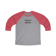Tri-Blend 3/4 Raglan Tee, Rainbow Logo-Long-sleeve-Practice Empathy