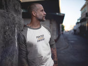 Tri-Blend 3/4 Raglan Tee, Rainbow Logo-Long-sleeve-Practice Empathy
