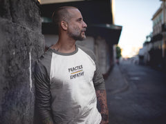 Tri-Blend 3/4 Raglan Tee, Rainbow Logo-Long-sleeve-Practice Empathy
