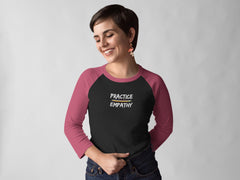 Tri-Blend 3/4 Raglan Tee, Rainbow Logo-Long-sleeve-Practice Empathy