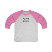 Tri-Blend 3/4 Raglan Tee, Rainbow Logo-Long-sleeve-Practice Empathy