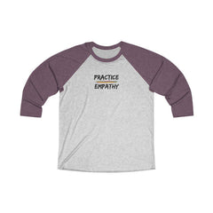 Tri-Blend 3/4 Raglan Tee, Rainbow Logo-Long-sleeve-Practice Empathy