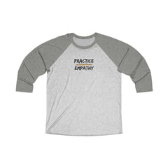 Tri-Blend 3/4 Raglan Tee, Rainbow Logo-Long-sleeve-Practice Empathy