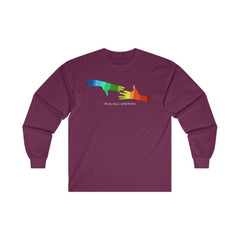 Ultra Cotton Long Sleeve Tee, My Hand to Yours-Long-sleeve-Practice Empathy