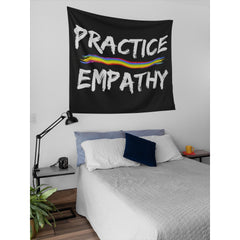 Wall Tapestry, Rainbow Logo, black-Home Decor-Practice Empathy