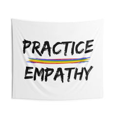 Wall Tapestry, Rainbow Logo, white-Home Decor-Practice Empathy