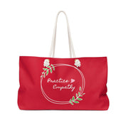 Weekender Bag, Olive Branch Logo, fire engine red-Bags-Practice Empathy