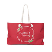 Weekender Bag, Olive Branch Logo, fire engine red-Bags-Practice Empathy