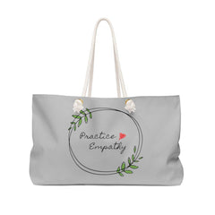 Weekender Bag, Olive Branch Logo, gray-Bags-Practice Empathy