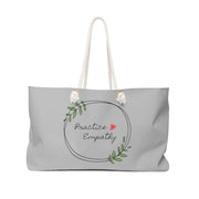 Weekender Bag, Olive Branch Logo, gray-Bags-Practice Empathy