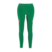 Women's Cut & Sew Casual Leggings, green-All Over Prints-Practice Empathy